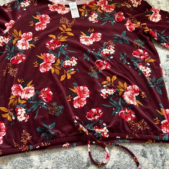 Loft Velour Floral Top - Picture 4 of 8